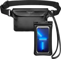 „Spigen“ dėklas + vandeniui atsparus maišelis „Spigen A621 Universal Waterproof Case & Waist Bag Black“