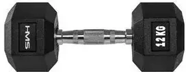 HMS „Hantel Hex Pro“ gumuotas hantelis, 1 vnt., 12 kg