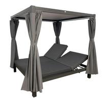 Lauko lova su užuolaidomis ir stogeliu BALI GREY/GREY