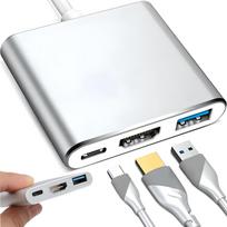USB-C 3-in-1 adapteris: 4K HDMI + USB 3.0 + 100W PD