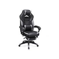 Ergonomiška žaidimų, gaming kėdė | Minkšta ofiso kėdė su kojų ir galvos atrama | Juoda