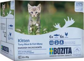 Bozita Kitten box Meat and fish chunks in sauce – wet kitten food – 12x85g