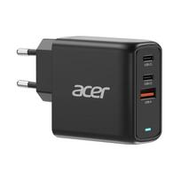 Acer 67W PD GaN Charger, 2 x USB C and 1 x USB A, EU Plug, 100W USB C cable, Black (Retail Pack)