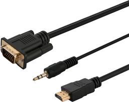 Savio Cable HDMI CL-198 HDMI(M)-VGA(M) audio1,8