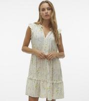 Vero Moda moteriška suknelė 10303765*02, natūrali balta/geltona, XS