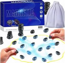 Magnetinis žaidimas akmeniniai šachmatai, 20 magnetų, su virvele ir dėklu