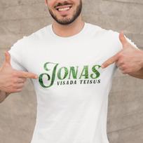 Marškinėliai "Jonas visada teisus", Pastelinė žydra