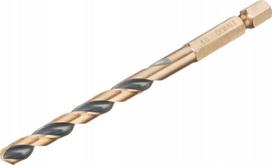Dewalt HSS grąžtas 6mm DT20608-QZ, 6mm, 63mm, 102mm, 1/4 col., Hex, 2 pjovimo briaunos, auksinė danga