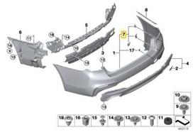 BMW 5 G30 F90 M5 Galinio PDC PMA Jutiklio Tvirtinimo Komplektas Originalus 51128073862