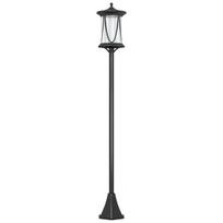Saulės LED gatvės žibintas, IP44, ABS, 17x17x127 cm, šaltai balta šviesa, vandeniui atsparus, juodas