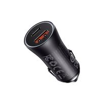 Automobilinis įkroviklis 12-24V 60W USB-A + USB-C QC4+ PD, pilkas