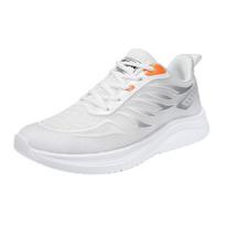 Men's Shoes Soft Sole Leisure Sports Shoes Men's Mesh Surface Breathable Thick Sole Luminous Running Shoes 44 balta