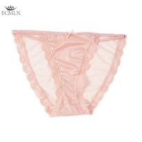Seksualios nėriniuotos stringų kelnaitės moterims, permatomos tinklinės plonomis juostelėmis apatinis trikotažas, besiūlės T formos, permatomos bikini kelnaitės L rožinė