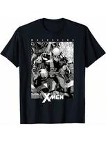 Marvels X-Mens Wolverine Juoda ir Balta Komikso Skydelis Marškinėliai Marškinėliai M juoda