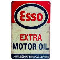 Motor Oil Gas Metal Signs Esso STP Wall Art Poster Plaque Vintage Man Home Cave Cafe Garage Club Bar Iron Painting Decoration 20x30cm（7.8x11.8inch）