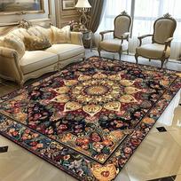 Persian Black Gold Luxury Rug for Living Rugs Living Room Small Rugs for Bedroom Room Bedroom & Office Sofa Area Non-Slip Decor 40x60cm