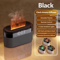 Clock Flame Effect Aroma Diffuser Essential Oil Humidifier Desktop Home Alarm Display Mist Device balta