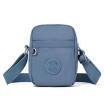 Crossbody Bag Women's Multi-Layer Pocket Nylon Water-Repellent Shoulder Mobile Phone Bag mėlyna
