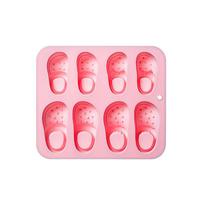8 Cavity Hole Shoes Theme Silicone Molds Fondant Candy Chocolate Mould Summer Fudge Ice Grid Cake Silicone Mold rožinė