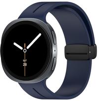 Sport Silicone band For Samsung Galaxy watch 8 strap 44mm 40mm Accessories Magnetic Bracelet Correa Galaxy watch 8 classic 46mm Galaxy watch 8 44mm vidurnakčio mėlyna spalva