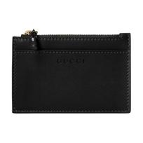 Gucci Glossy Bamboo Ring Leather Card Holder Women Accessories Black 828174-AAE4X-1000 Shopping Bag Set(Basic Set+Shopping Bag)