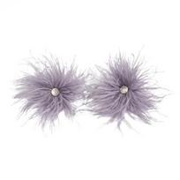 1 Pair Feather Earrings for Women Bohemia Tassel pilka