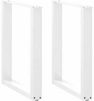 Valgomojo stalo kojelės, 2 vnt., baltos, 70x(72-73) cm, plienas, U formos