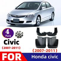 For Honda Civic 2007~2011 Car Mud Flaps Cover Front Rear Wheel Mudguard Decoration Kit Splash Guards Fender External Accessories