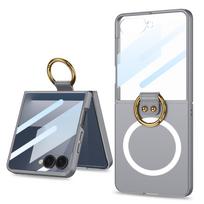 Samsung ZFlip7 Mobile Phone Case Anti-drop Ring Holder Wireless Magnetic Suction Ring Z Flip7 Personalized Protective Case SM-Flip7