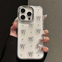 ins Epoxy Pearl Bow Suitable for Apple 16/15promax Mobile Phone Case iPhone13 New 12 Women's Trend Apple x/xs