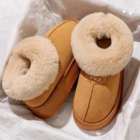 Thicken Warm Faux Fur Ankle Boots for Women 2024 Winter Platform Long Plush Snow Boots Woman Non-Slip Soft Cotton-Padded Shoes 36-37 ruda