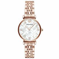 Emporio Armani AR11110 Gianni T-Bar Rose-Gold Tone Women's Watch 32mm ryškiai rožinė