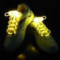 Light Up LED Shoelaces Fashion Disco Party Glowing Night Sports Shoe Laces Shoe Strings Multicolors geltona