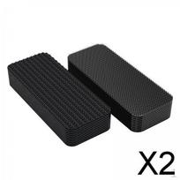3x Kiliminė juosta Daugkartinio naudojimo automobilių kilimų lipdukas, skirtas stalo kilimėliams Grindų patalynė 20 stačiakampių 2 Pcs black