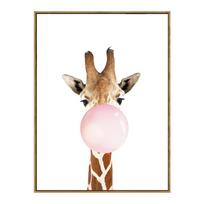 Funny Bubble Chewing Gum Zebra Giraffe Animal Poster Nordic Decorative Paintings Canvas Wall Art Pictures Kid Room Nursery Decor 21x30cm No Framed