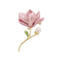 Magnolijos Gėlės Segė Moterims Dirbtinės Gėlės Smeigtukai Dirbtinio Perlo Emalė