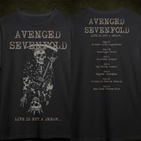 Avenged Sevenfold Gyvenimas yra tik sapnas 2025 turas marškinėliai L