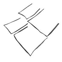 Langų apdailos sandariklis 68152‑60011 Guminės durų juostelės Pakeitimas Toyota Land Cruiser FZJ80 FJ80 black