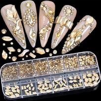 Colorful Nail Rhinestones Gems Art Diamante Fashion Glitter Jewels Multi Shapes white
