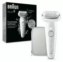 Braun Silk-épil 9 9-011, Sidabrinė, Balta, 40 pincetų, MicroGrip, 0,5 mm, Baterija, Įmontuota baterija