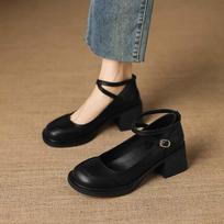 Krazing Pot Microfiber Round Toe Thick Med Heels Spring Summer Shoes Big Size 43 size 33 Women Platform Pumps 34 juoda