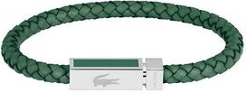 Lacoste Žalia odinė vyriška apyrankė Rockel 2040449
