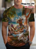 Men's Tropical Camel T-Shirt S