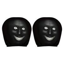 Funny Car Headrest Covers with Big Eye & Grinning Face Soft Breathable Polyester Covers Universal For Most Vehicles 1
