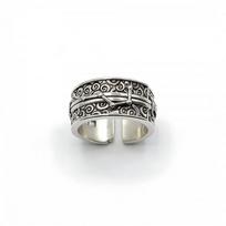 Adjustable Vintage Punk Ring With Motif Geometric Wave Copper Alloy Band Men Women Adjustable Open Band