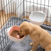 Premium Polymer Slow Feeder Bowl Anti-choke Crate Feeder Pet Water Bowl  Food & Water Serving rožinė