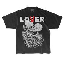 New LOVER/LOSER Skulls Skeleton Graphic Print Short Sleeve Unisex S-5XL T-shirt Tops Tees Unisex XL