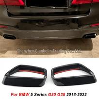 Fits 18-22 BMW 5 Series G30/G38 Exhaust Tip Rear Muffler Cover black