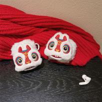 Plush Year Beast Lion Dance AirPods Pro Case Apple 2 3rd Generation Bluetooth Headset Case Dragon Year New Year airpods 1/2 generation