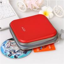 CD Bag, 40-disc CD Case, Car and Home Storage Bag raudona